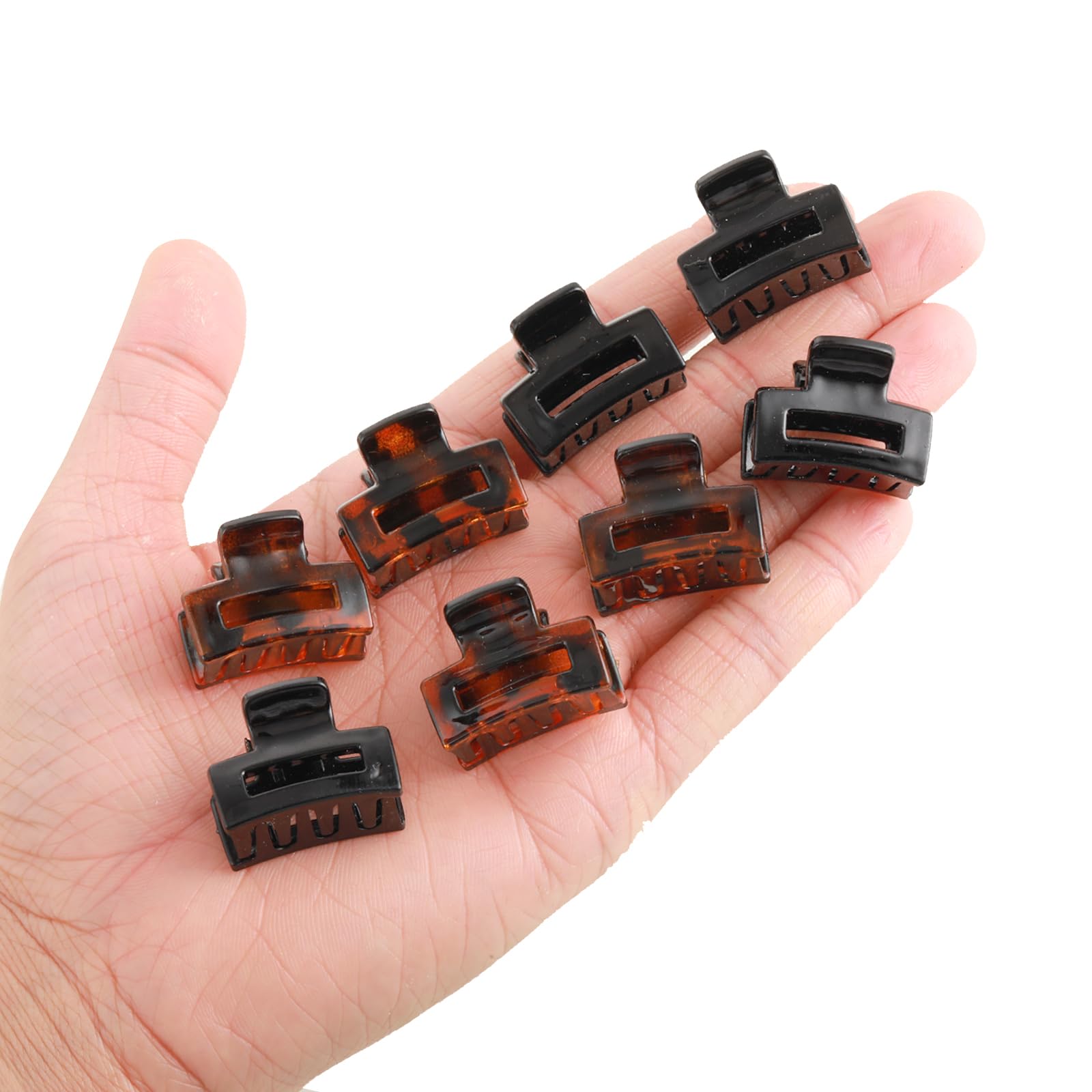 Sibba Hair Claw Clips 12 Pcs Square Hair Barrettes Small Rectangular Claw Matte Strong Hold Non-slip Jaw Clips Hair Accessories Matte Hair Pins Nonslip Acrylic Clip Women for Thick Thin Hair