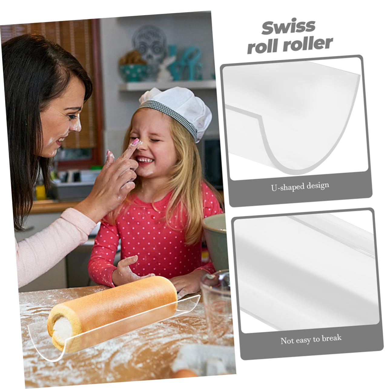 PRETYZOOM Kuchenrollenformer Präzise Formgebung für Praktisches Backzubehör und Acryl U-förmiger mit Innendurchmesser 9,4cm Rollkuchen zu Hause