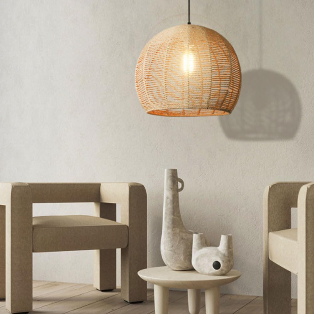 Rustykalna lampa wisząca w stylu boho do sypialni