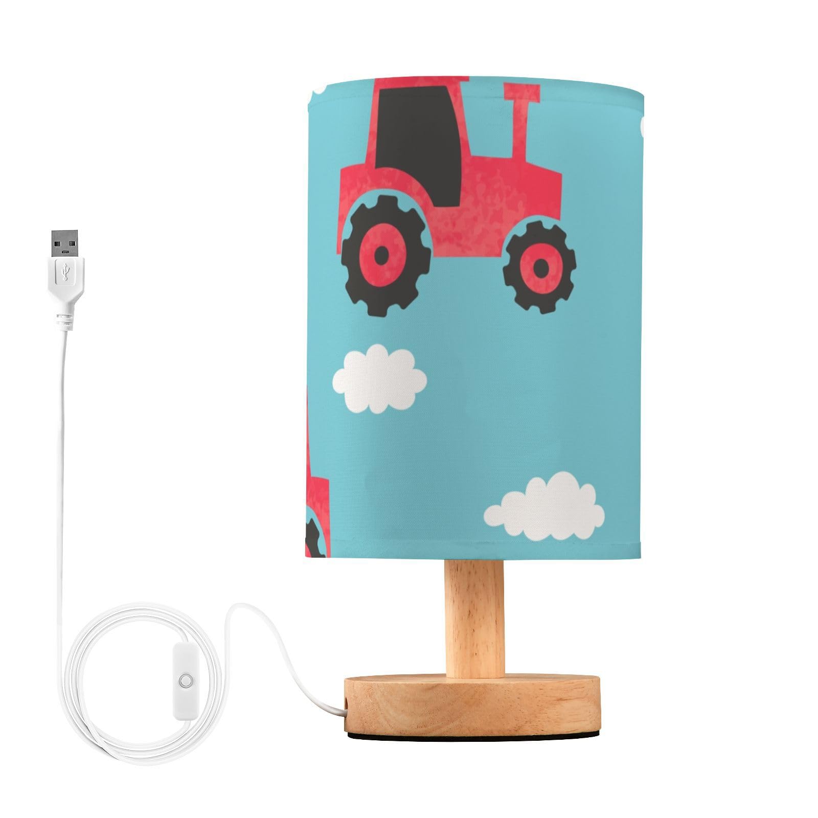 FRODOTGV Red Tractor Blue Table Lamp Travel Night Light Modern Lights for Night Vision Bedroom โ image 1