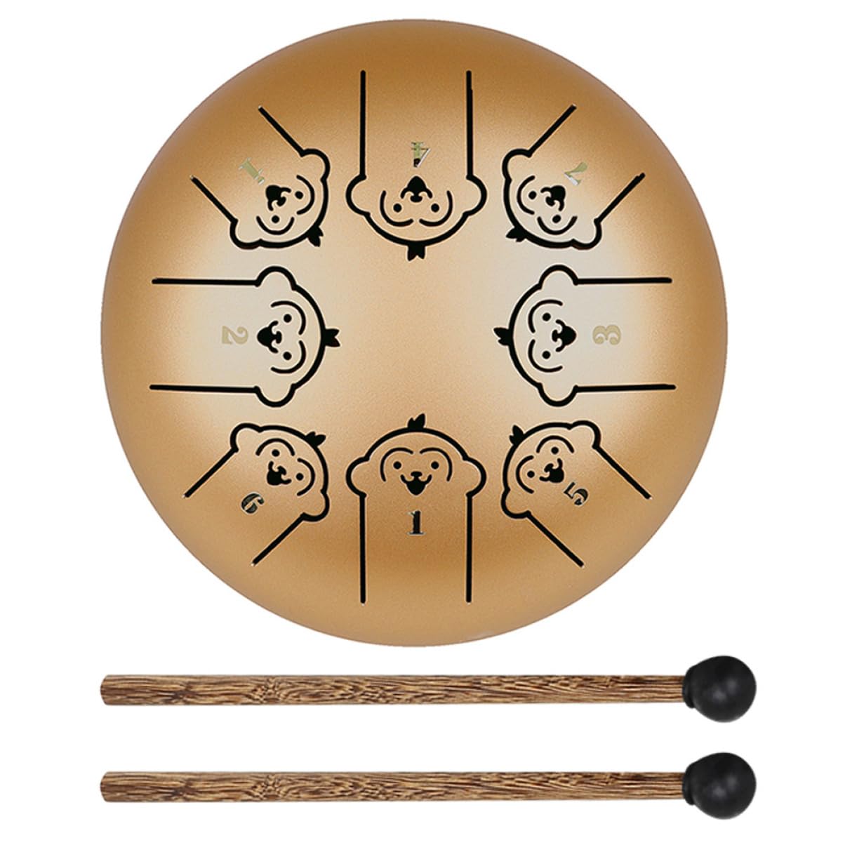HEMOTON Unbreakable 5.5 Inch Steel Tongue Drum for Toddlers Children Monkey Percussion