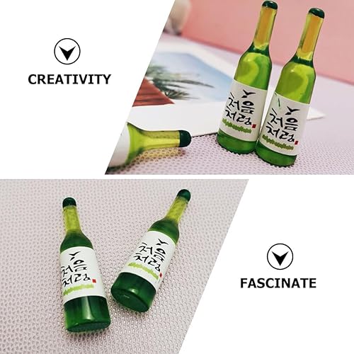 Miniatura 9 de Modelo Soju coreano – 15 botellas de vino pequeñas botellas de vino coreano miniatura modelos miniatura bebida para casa pequeña miniatura mini cosas