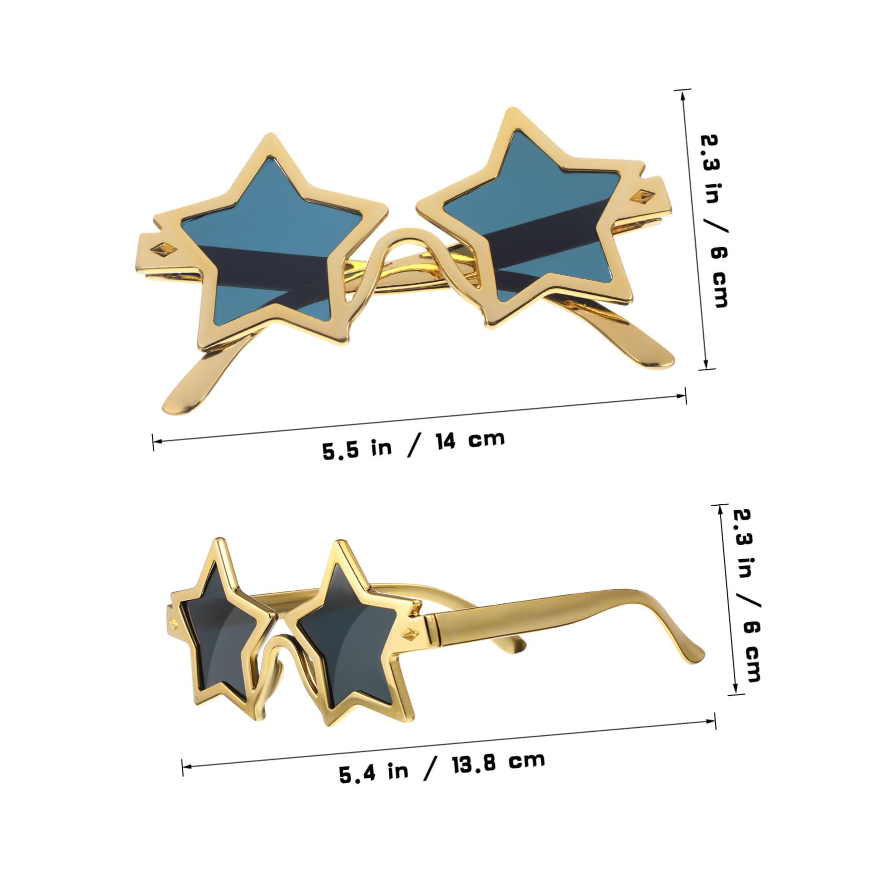 BESPORTBLE 4Pcs Star Shaped Sunglasses Funny Fancy Glasses for Parties and Events Fun Eyewear for Adults Unique Party Favors