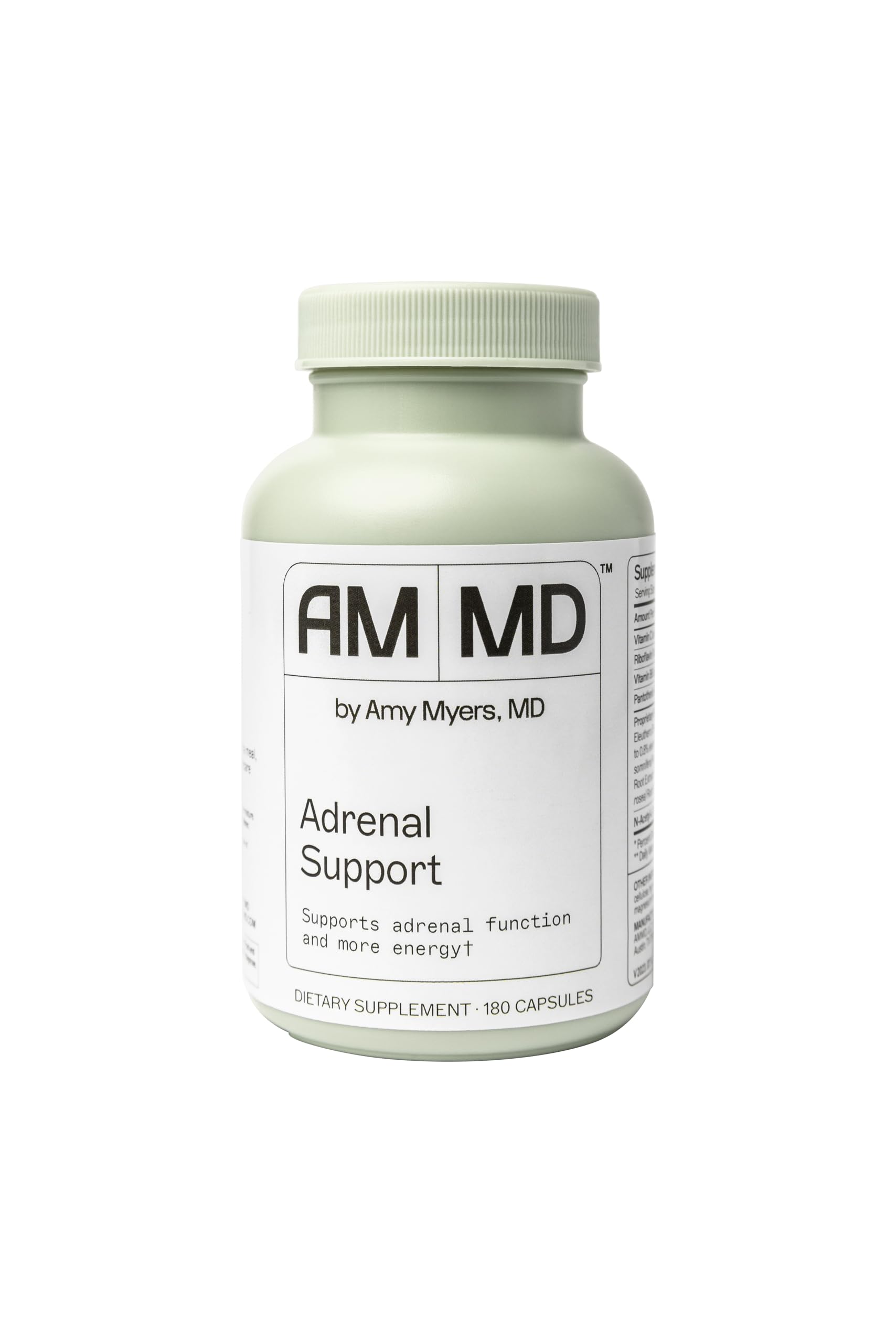 Amy Myers MD Adrenal Support - Adaptogenic Herb Supplement with Ashwagandha, Riboflavin, Vitamin B6 & More - Gluten-Free, Non-Dairy & Non-Soy - 180 Capsules