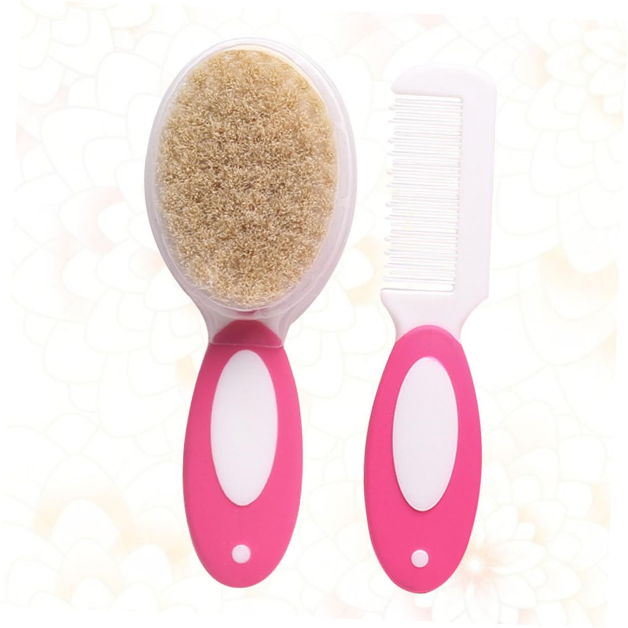 2 Pieces 1 Set Toddler Comb Baby Comb Goat Bristles Combs Care Comb and Brush Massager Soft Skin Brush 2 Piece Set Newborn