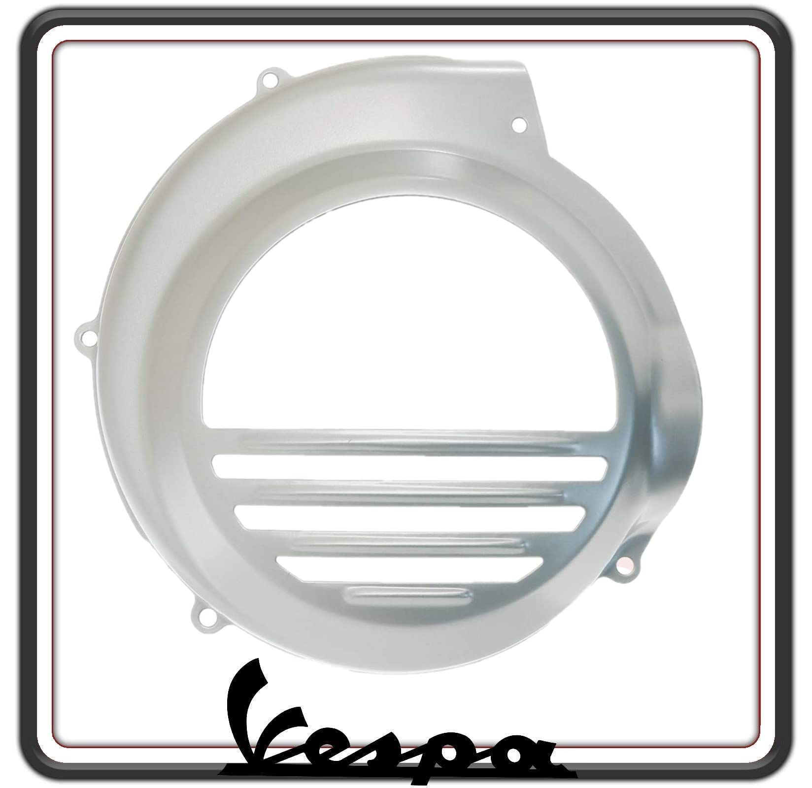 COPRIVENTOLA COPERCHIO VENTOLA COPRIVOLANO COPRI VOLANO CROMATO COMPATIBILE PER PIAGGIO VESPA PX TUTTI I MODELLI SOLO CON FRENO A DISCO DAL 1998 IN POI.