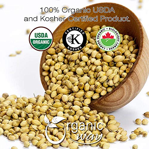 Organic Way Premium Coriander Whole (Coriandrum sativum) - Adds Flavour & Aroma | Organic & Kosher Certified | Vegan, Non GMO & Gluten Free | USDA Certified | Origin - India (1/2LBS / 8Oz) - Image 2