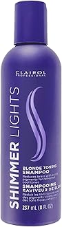 Clairol Professional Shimmer Lights Purple Shampoo, 8 fl. Oz | Neutralizes Brass & Yellow Tones | For Blonde, Silver, Gray & Highlighted Hair **Packaging May Vary