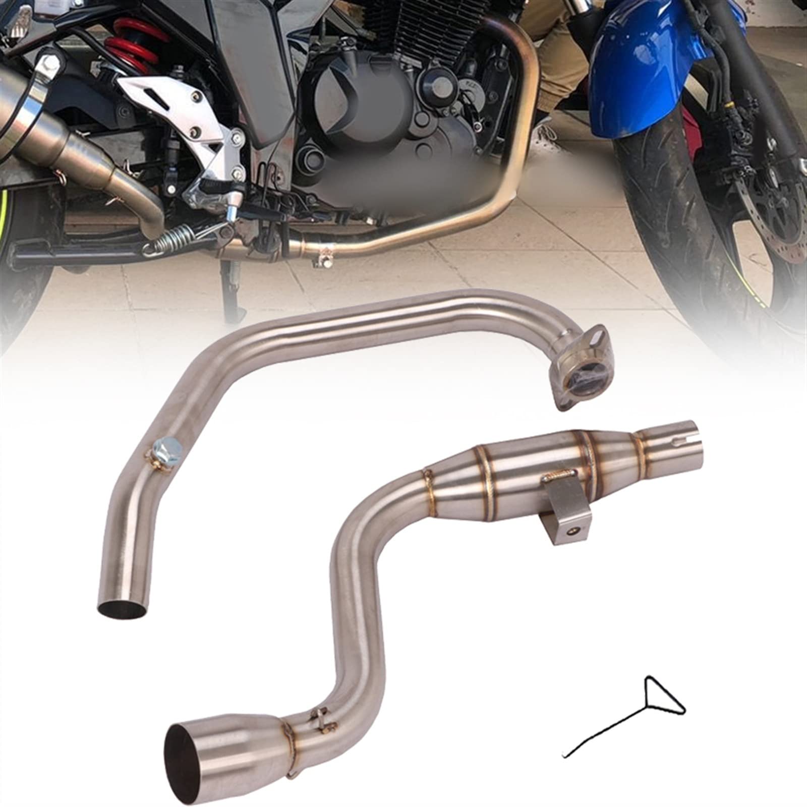 Silenziatore Di Scarico Moto Anteriore Collegamento Tubo Catalizzatore Fuga Modificato Slip On Per SUZUKI GIXXER 155 GIXXER155 GSX150F SF155