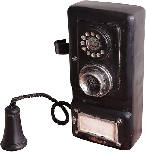Modelo de teléfono vintage de resina Teléfono retro con cable para colgar en la pared Teléfonos decorativos vintage para bares, familias,