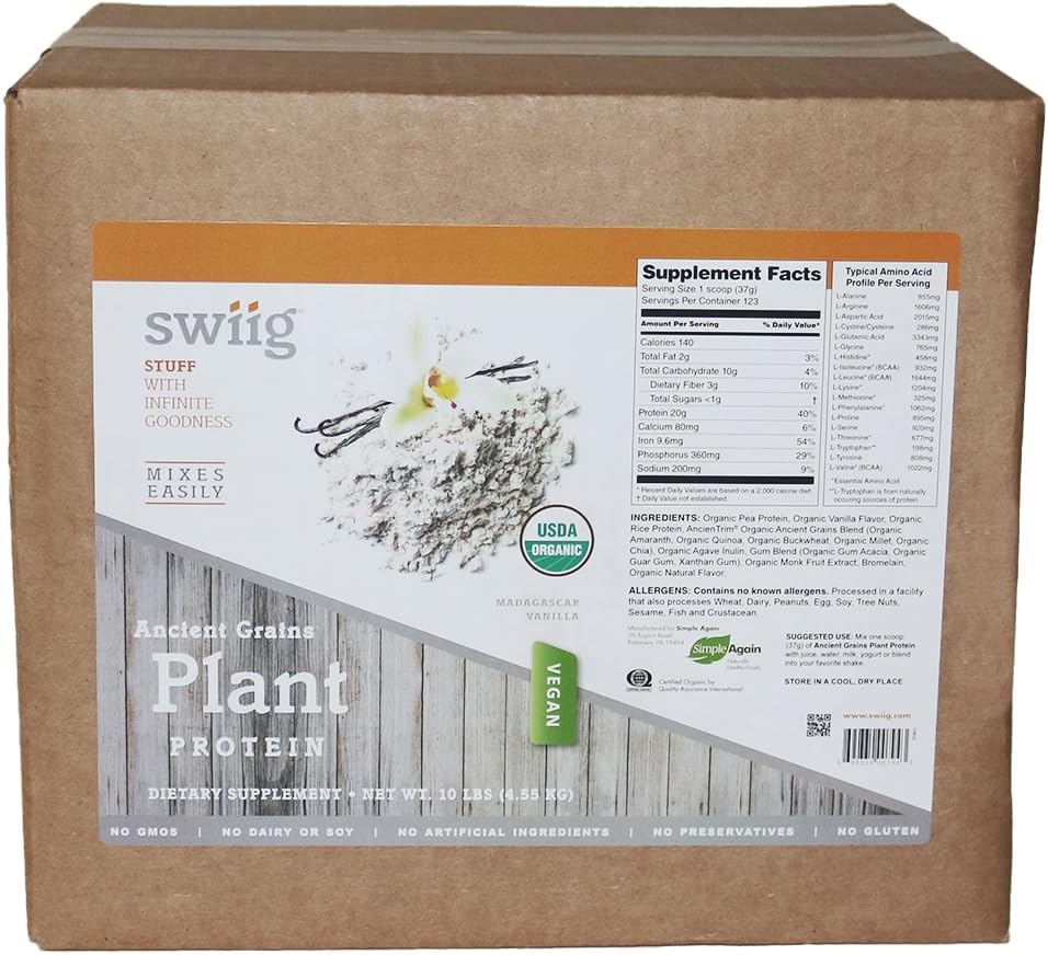 swiigMadagascar Vanilla Ancient Grains Plant Protein - 10lb