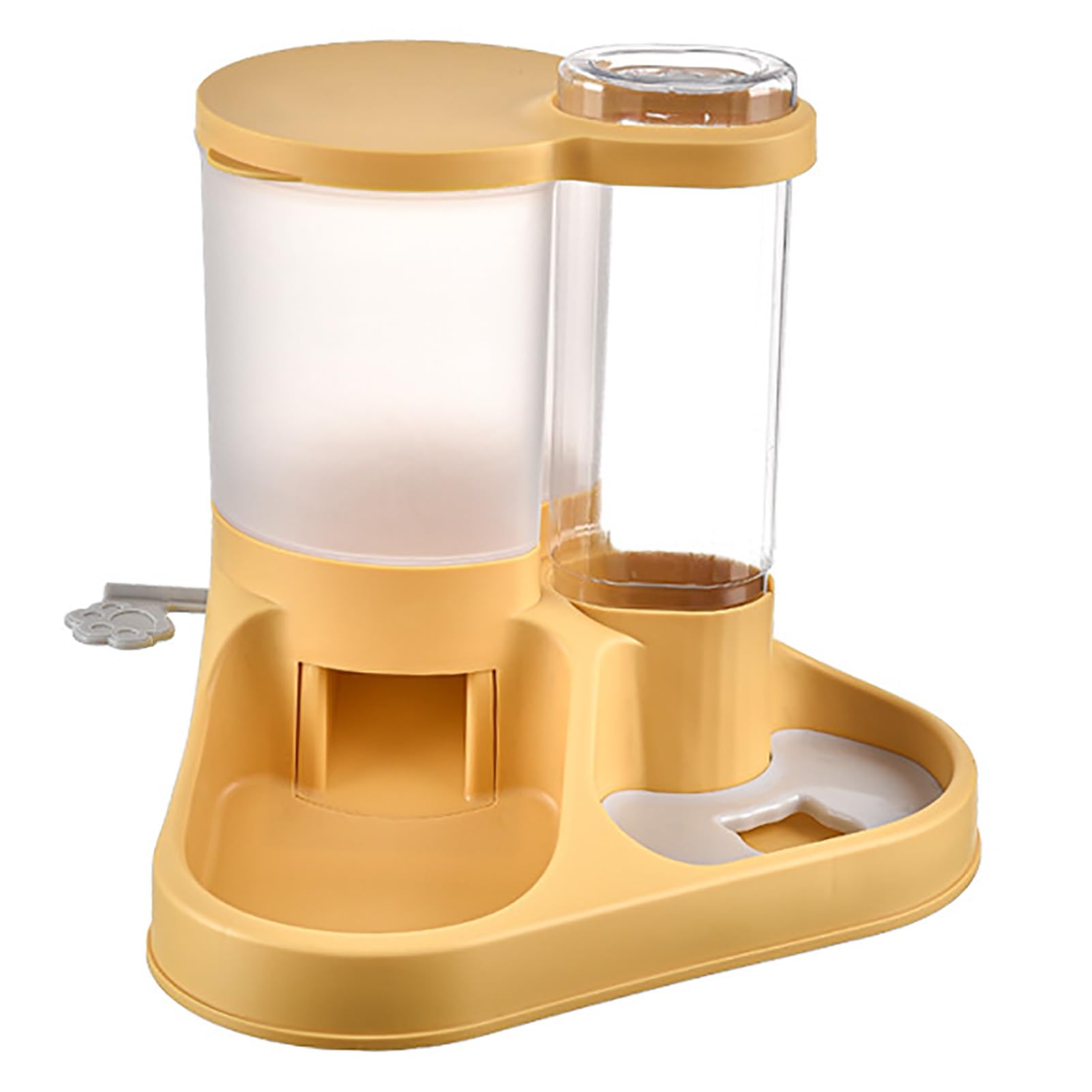 Comedero y Bebedero automático para Perros, dispensador de alimento y Agua para Mascotas de Gran Capacidad, diseño Transparente con Base Antideslizante para Perros, Gatos y