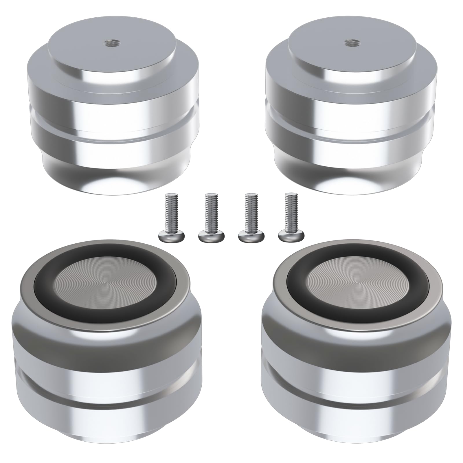 Monosaudio 4 Stück Lautsprecher-Spikes Alu Gerätefüße HiFi Absorber Füße 33x22mm Ständer Füße Pads HiFi Stoßdämpfer Füße Isolationsfüße Untersetzer für Plattenspieler Subwoofer Verstärker