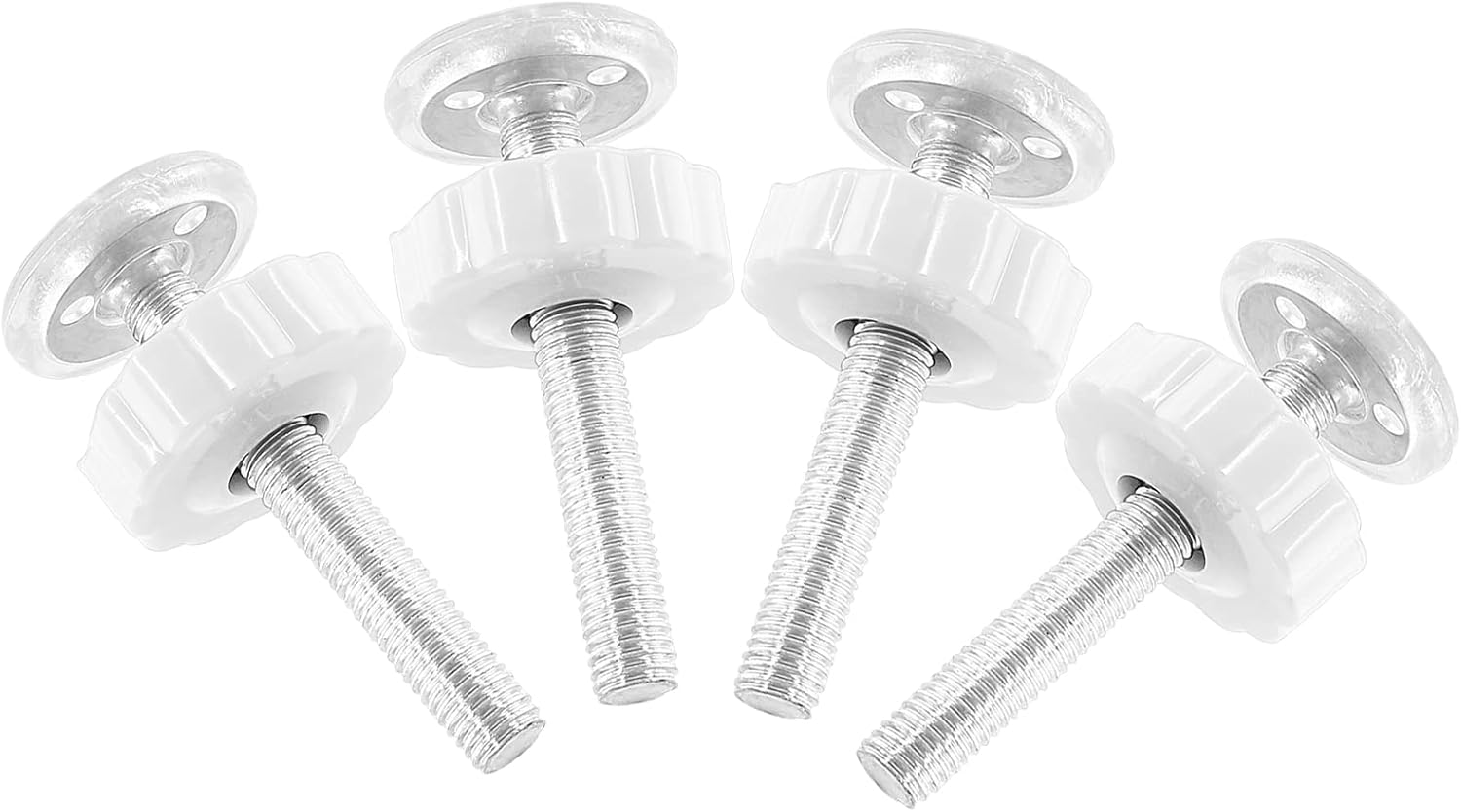 4 Pack Baby Gate Threaded Spindle Rod M10 (10mm) Screw Replacement Hardware Parts Kit for Pressure Mounted Baby & Pet Safety Gates & Stair Gates (10mm, White)
