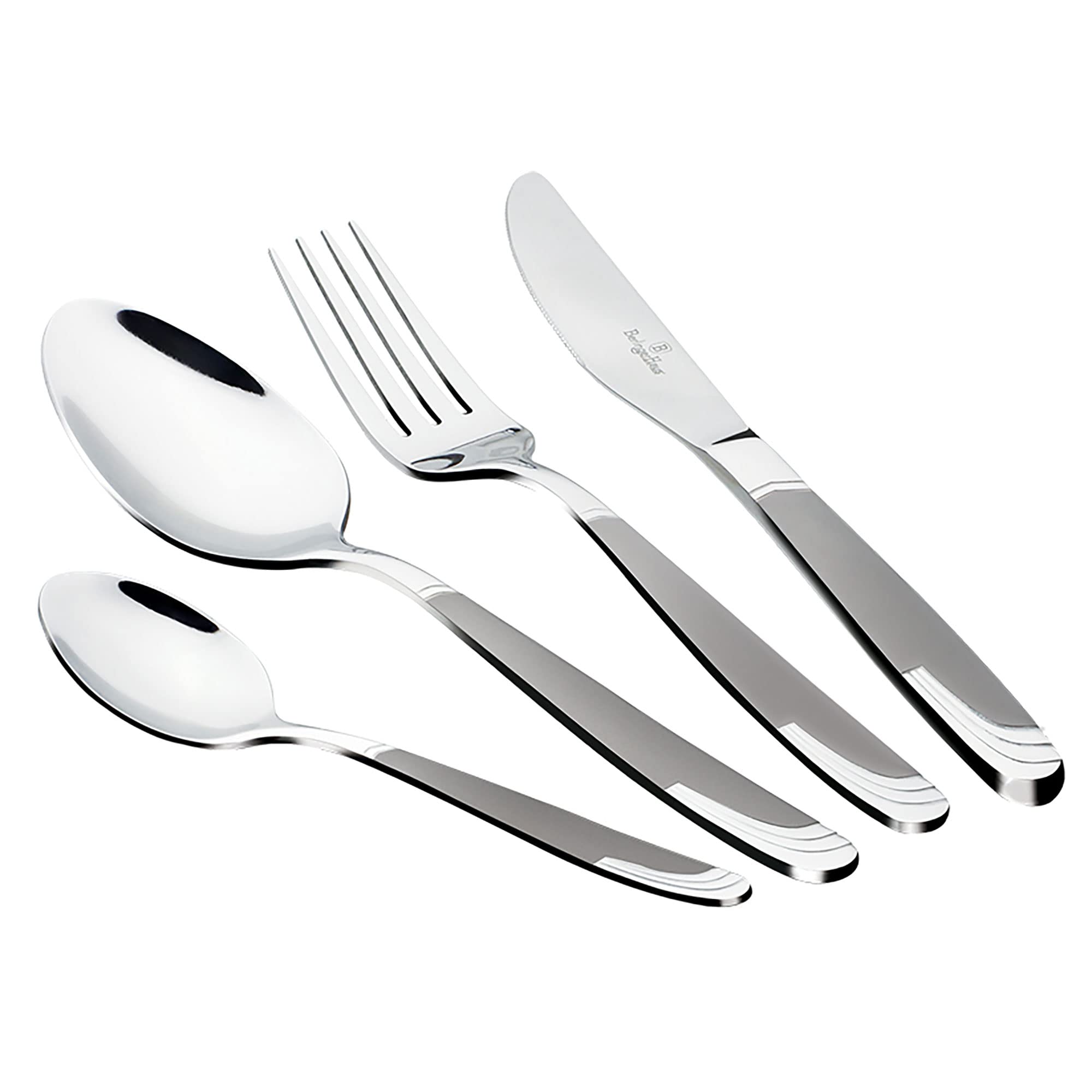 Berlinger Haus Matt-Mirror Set di Posate 24 Pezzi in Acciaio Inox Finitura Lucida/Opaco, Servizio Posate per 6 Persone, Casa, Campeggio, Hotel, Cutlery Set Design Moderno ed Elegante