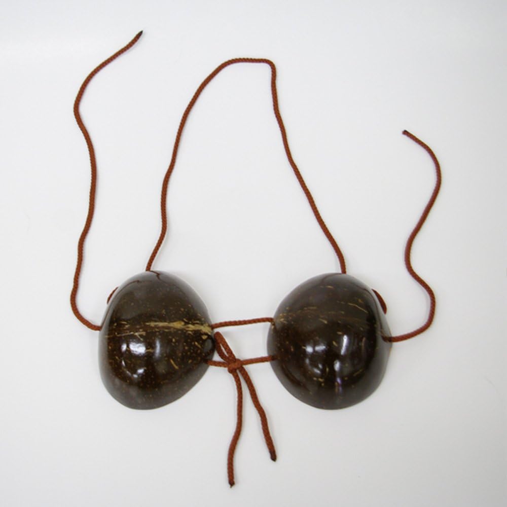 AMSCAN Summer Luau Party Coconut Top Bra - One Size, Brown - 2 Pcs