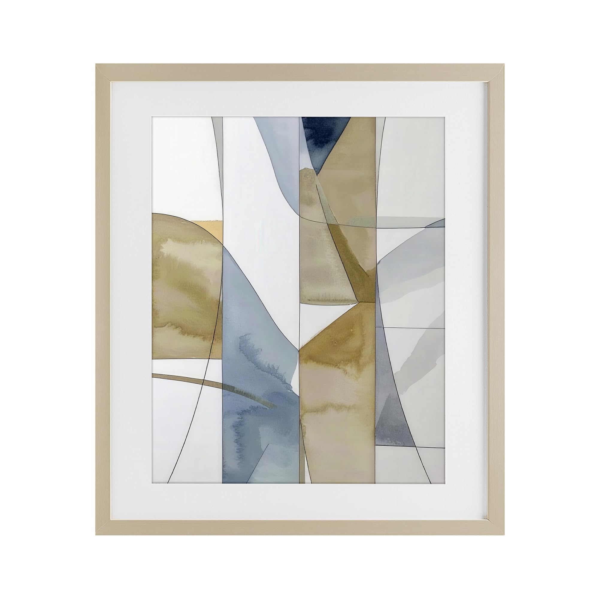 Stupell Industries Harvest Pine (Textured) Geographic Abstract Sections, 17 X 21 Inch Framed Print Under Glass