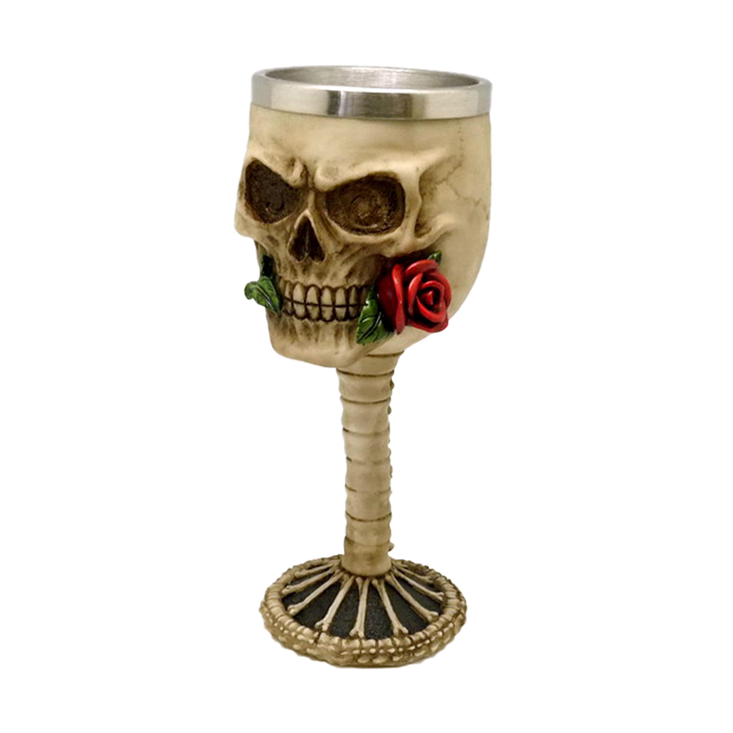 Puckator Cáliz Decorativo - Calavera con Rosa Roja