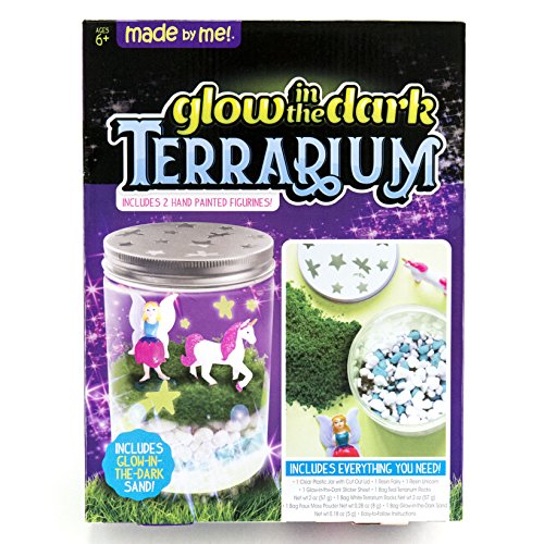 Made By Me Glow-in-The-Dark Terrarium by Horizon Group USA, with 2 Hand Painted Figurines