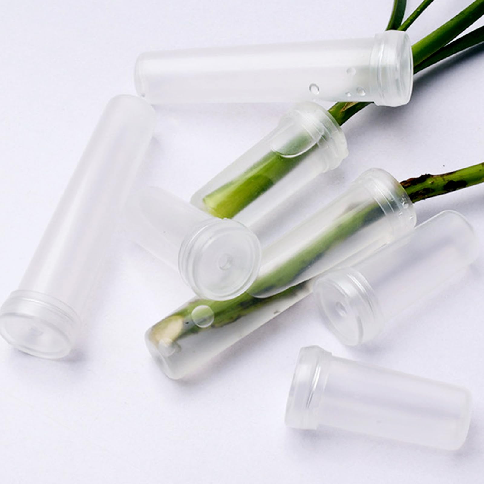 Wanfoou 20 stuks plastic flessen met doppen, 250 ml sapflessen