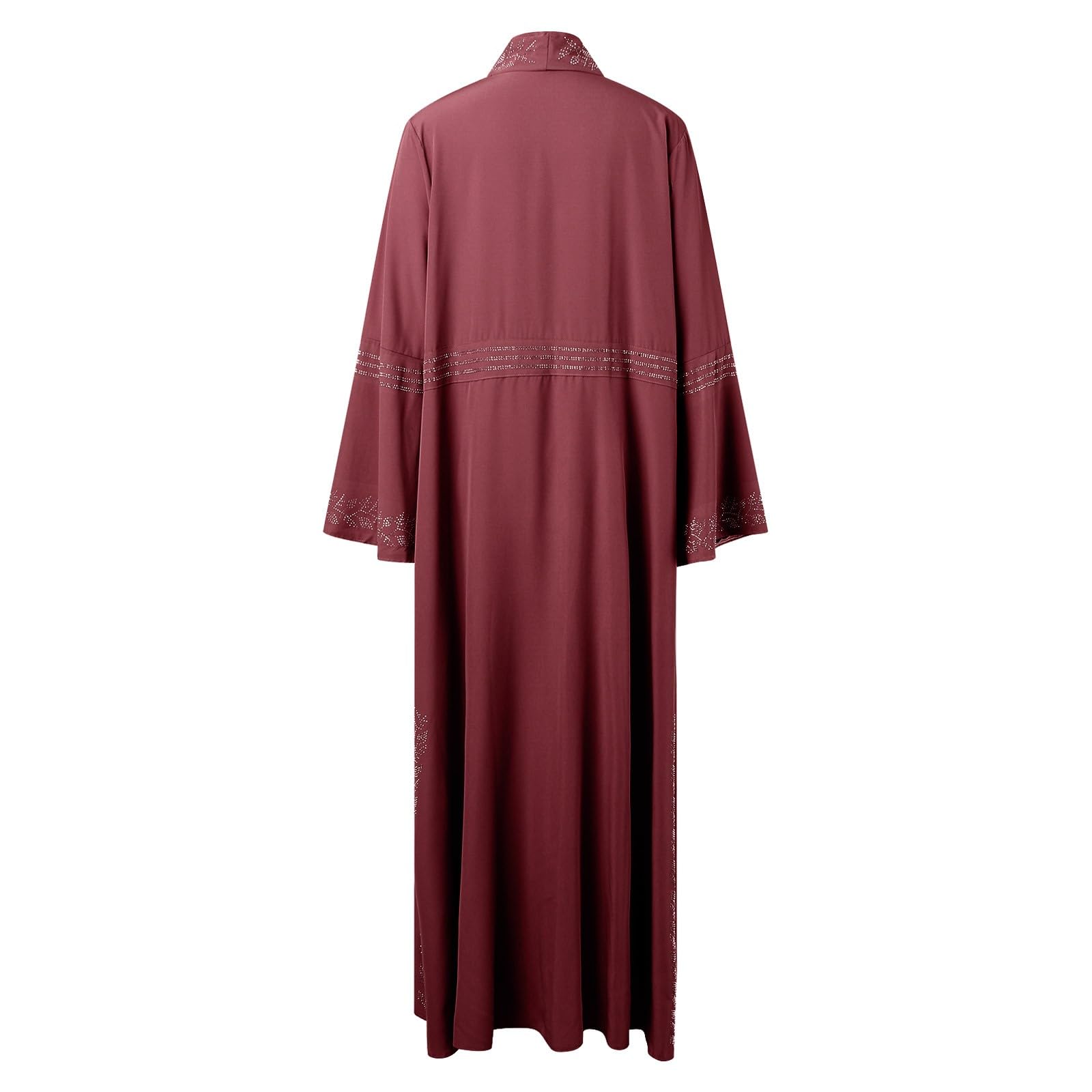 Generisch Muslimische Gebetskleidung mit Langen Ärmeln für Damen (Red, L)