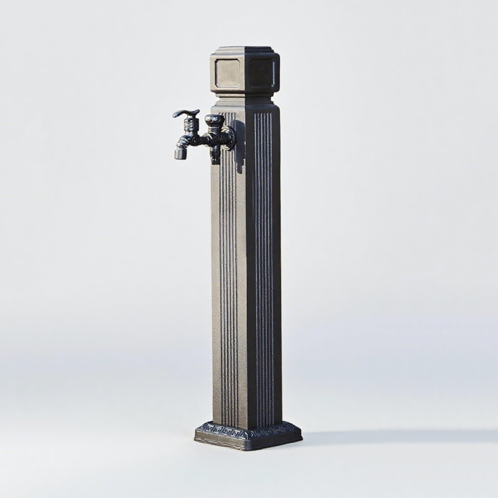 WOTZOV Outdoor Stainless Steel Water Column Fountain - Freestanding Decorative Hydrant For Garden Irrigation & Washing, 33.5In Garden Water Feature, Stylish Water Dispenser，Black 85cm/33.5in