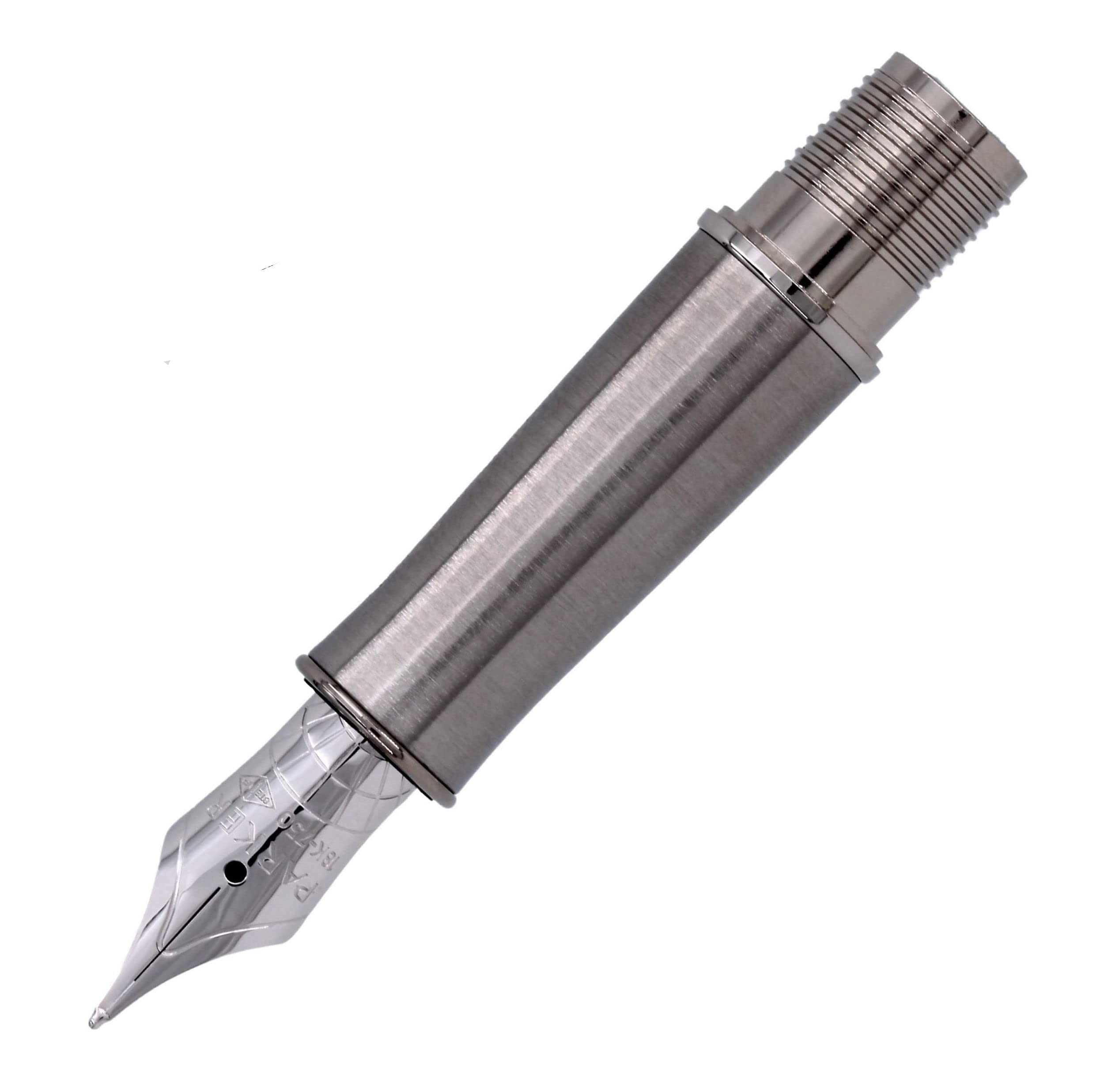 Parker Sonnet Bloc plume : Section Métal - Finition chromée - Plume Large Or 18K plaqué rodhium