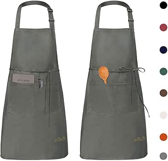 Set 4 Grembiuli Da Cucina Donna - Impermeabili, Con Tasche, Nero E Beige, Resistenti All'olio - Foto 5