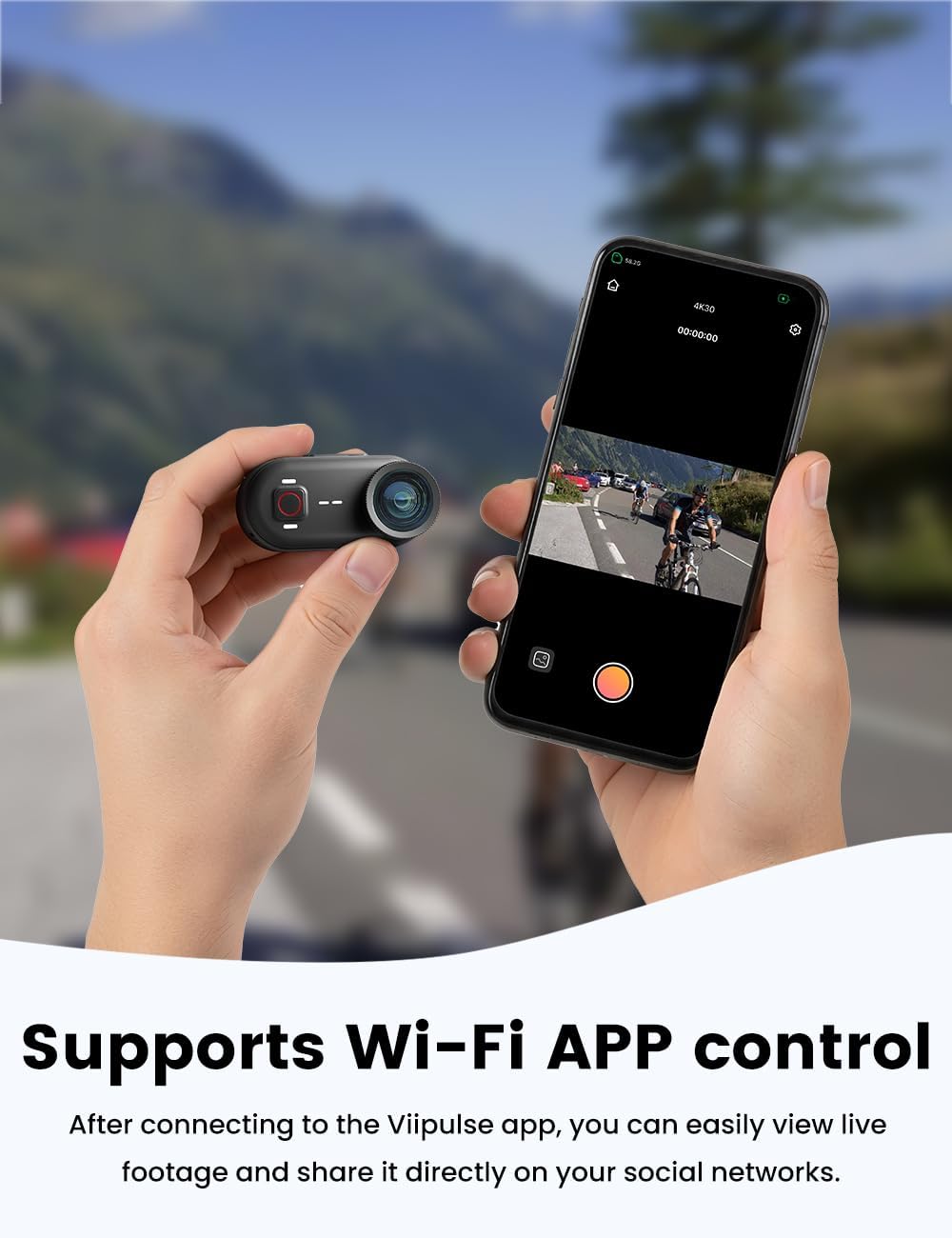 Apexcam 4K Thumb Action Camera, POV Mini Body Camera with Action Pod & Built-in 64GB, 20MP WiFi Remote Control, 6-Axis EIS Stabilization,10M Waterproof Portable Body Cam for Vlogging/Motorcycling