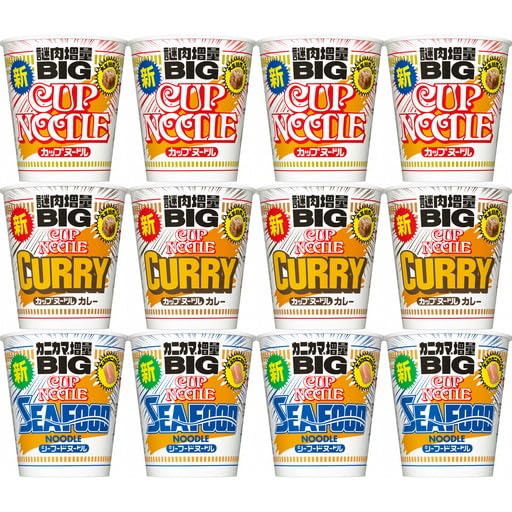 カレーメシ3種　BIGカップヌードル2種　お菓子　計31点 Amazon.co.jp: カップヌードル BIG 3種 12食セット 定番フレーバー