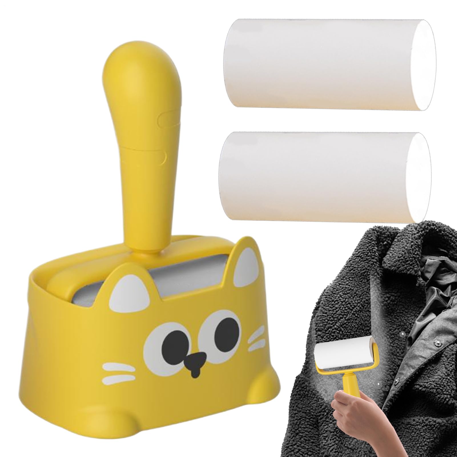 Rouleau anti-peluches pour nettoyer les tapis et canapés envahis de poils de chat