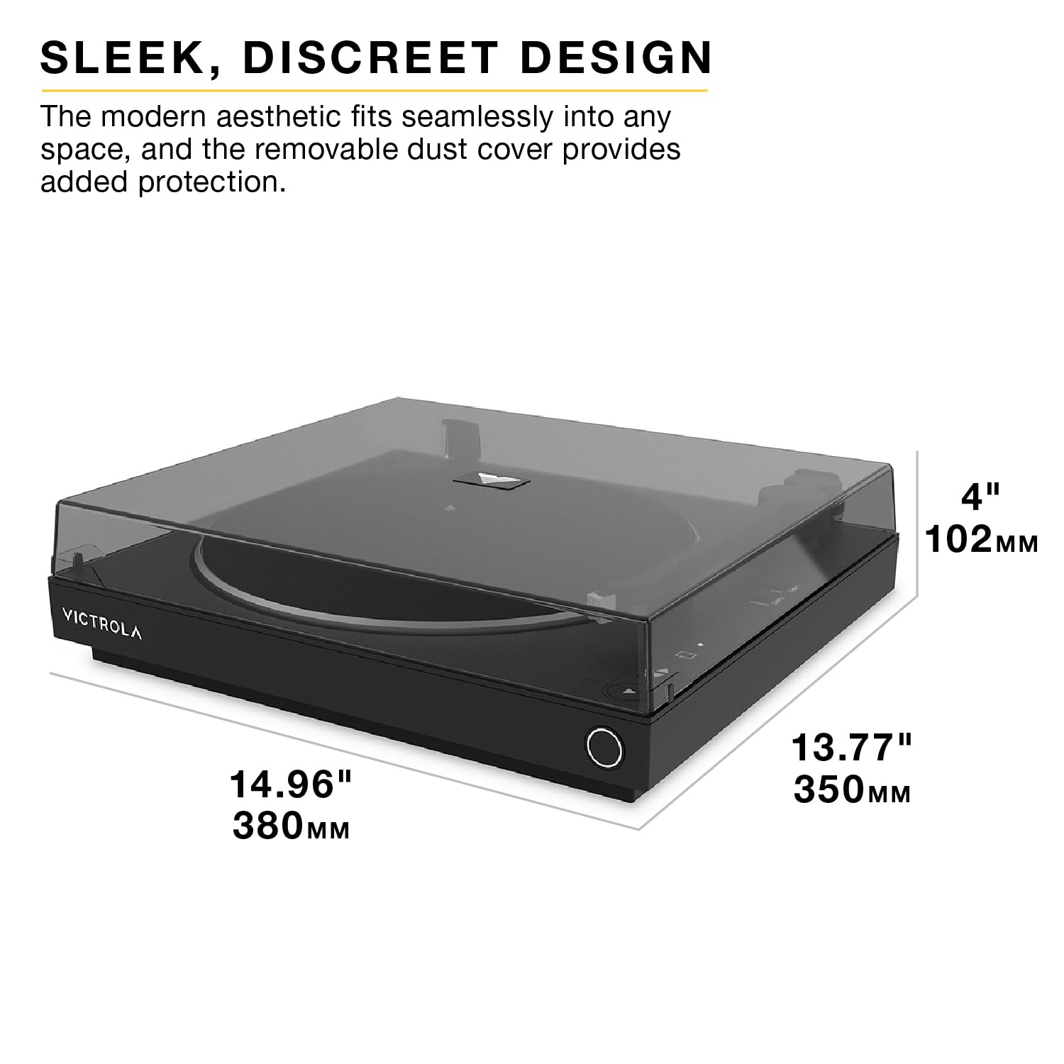 Victrola - Tourne-Disque Bluetooth entièrement Automatique avec Cartouche Audio Technica ATN3600L, Fonction de répétition Automatique, Lecteur de disques Vinyle à 2 Vitesses, Transmission