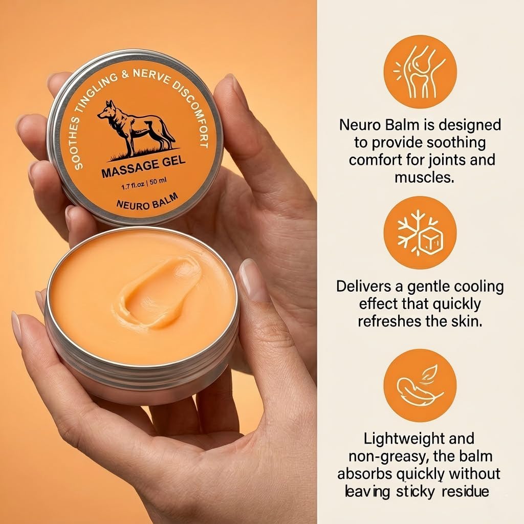 Neuro Balm, Nerve Relief Balm for Neuropathy, Natural Herbal Joint Care Cooling Soothing Massage Cream with Magnesium and Menthol, Joint & Muscle Care Ointment — view 6