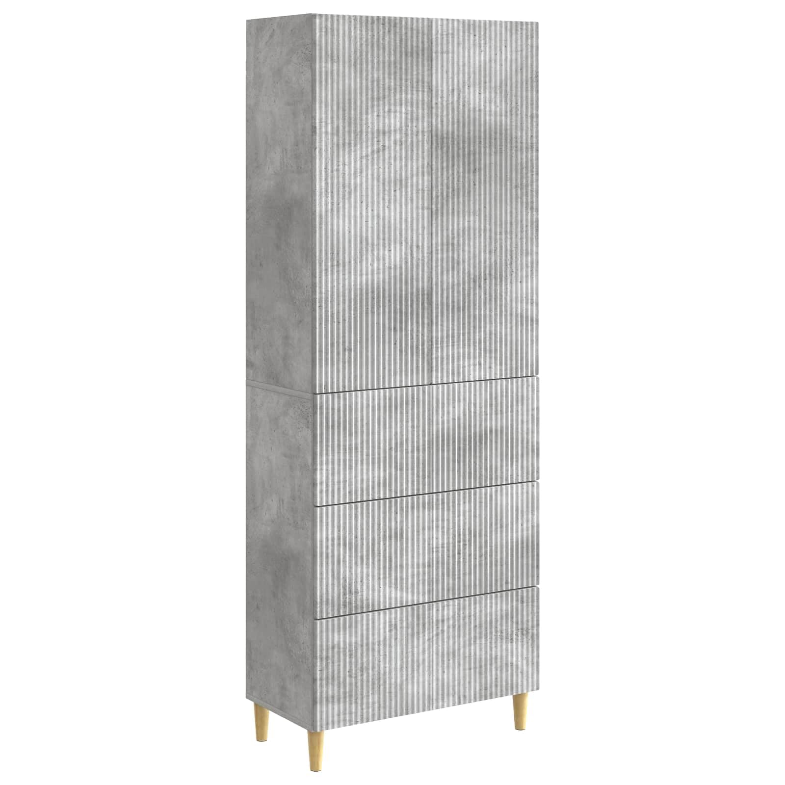 Juego de armarios de madera de 2 piezas 66x34,5x90 cm mueble de almacenamiento modular para salon