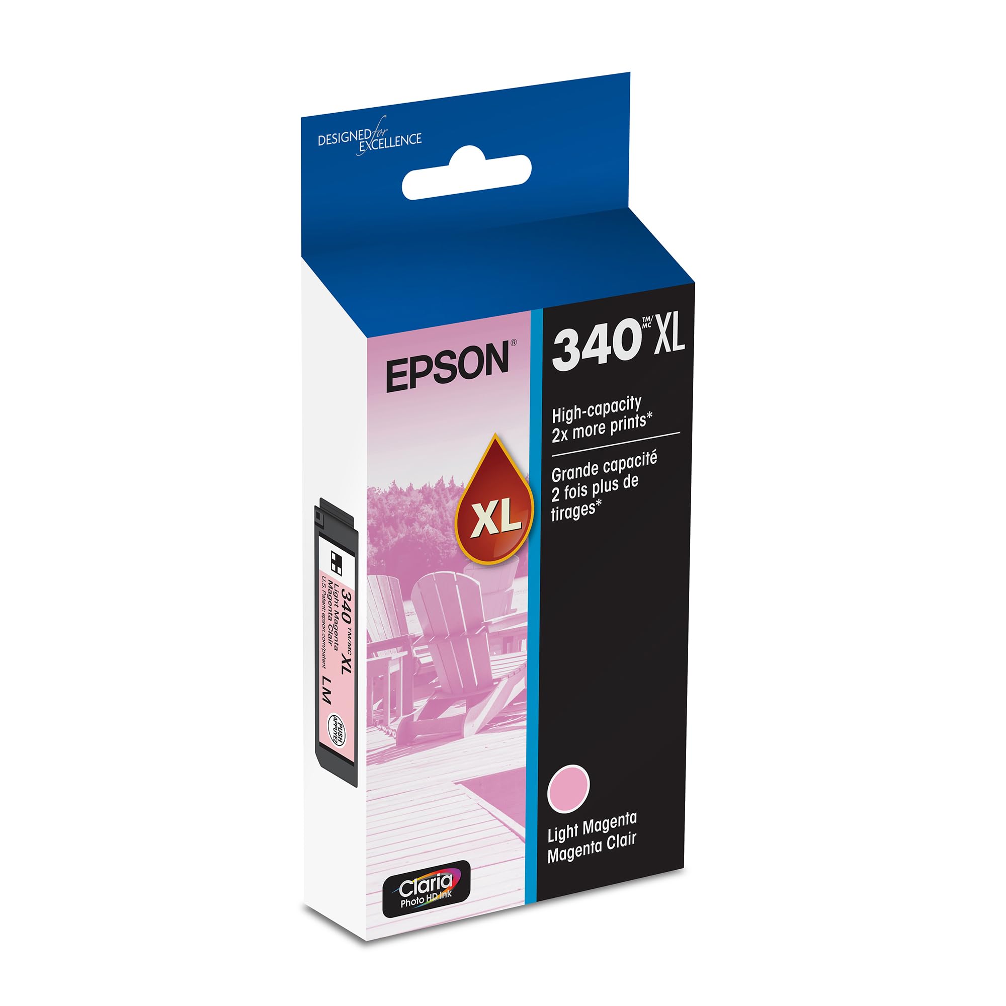 Epson 340 Claria Photo HD Ink High Capacity Light Magenta Cartridge (T340XL620-S) Works with Expression Photo XP-8800