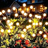 vignuto Solar Lights Outdoor Waterproof 4 Pack of 32 LEDs Garden Patio Firefly Decoration Unique Gifts Women Grandparents