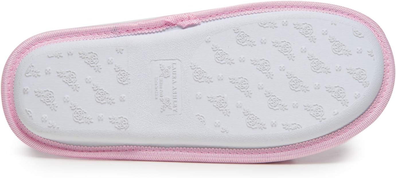 Laura Ashley Ladies Embroidered Soft Terry Scuff Slipper - Image 3