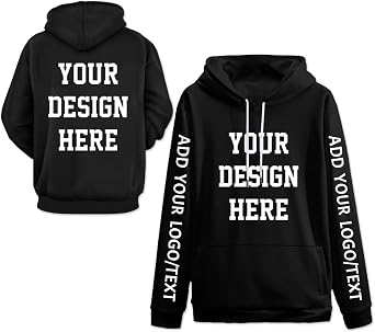 Inhand Personalized Hoodie Design Your Own Customized Hoodie Bulk Custom Sweatshirt With Logo Text Photo Black Hoodie X-Large