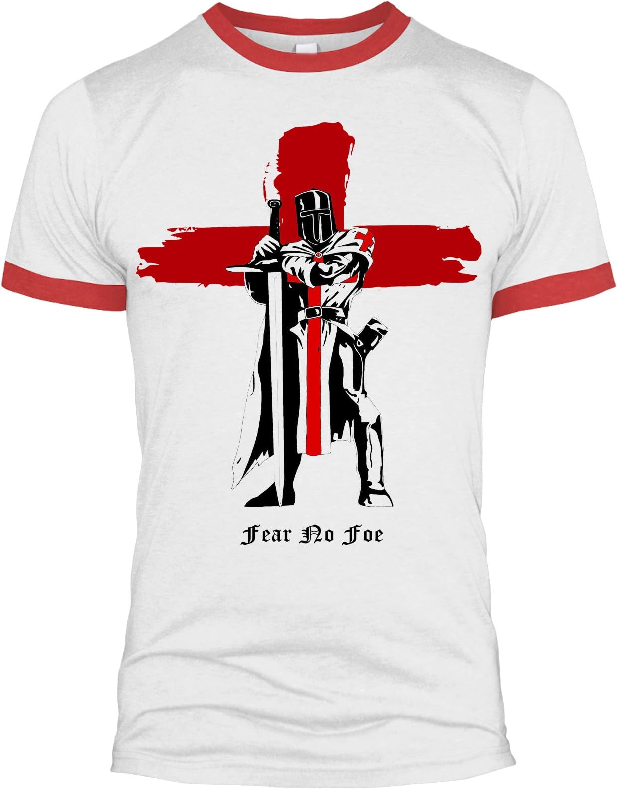 St Georges Day T-Shirt - England T Shirt with English Flag and Knights Templar for Men - Saint George Patriotic Graphic Tee