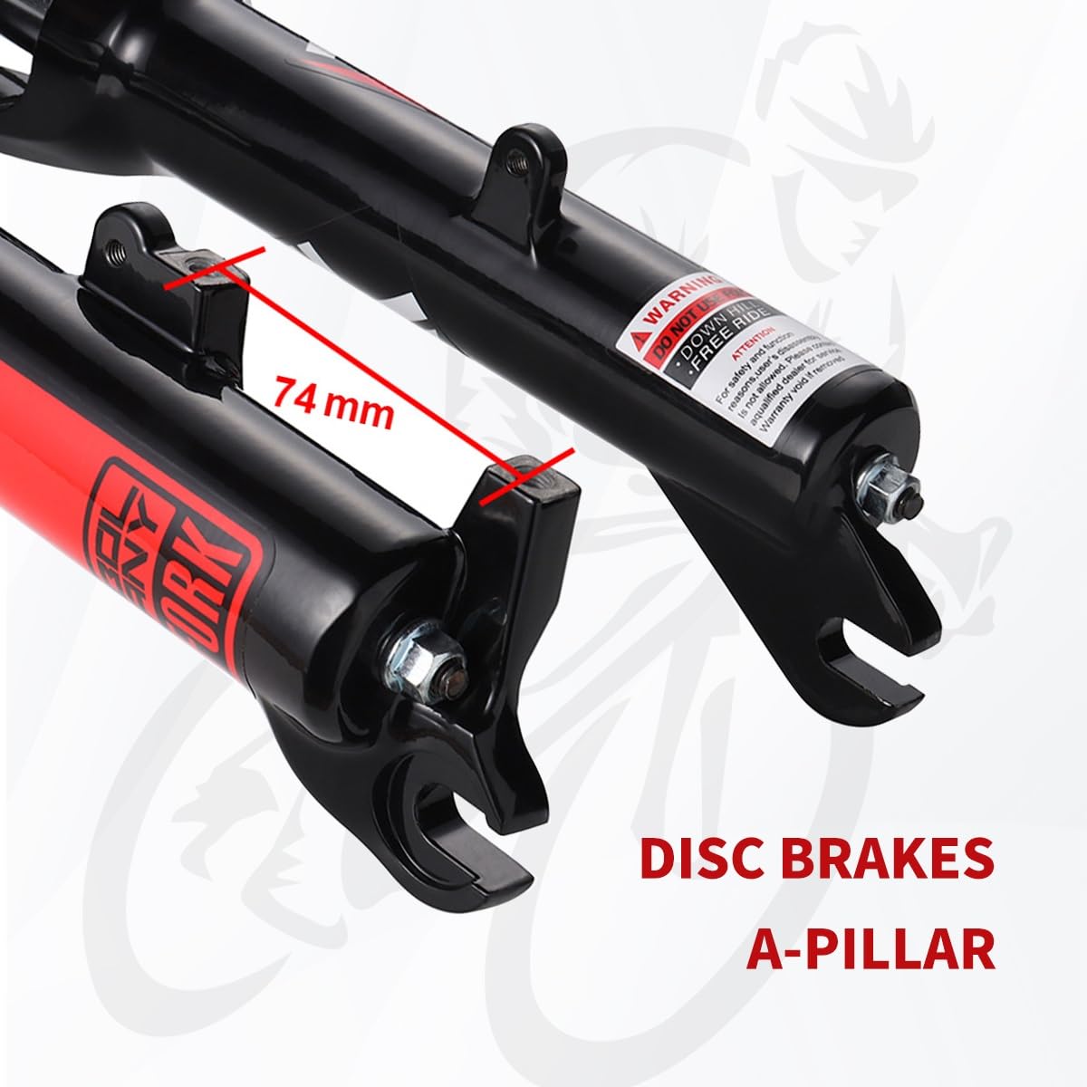 MTB Aria Forcella Ammortizzata Bici 20 in Tubo Diritto 1-1/8" Freno Disco QR 9mm Corsa 100 Mm Blocco Manuale 1810g