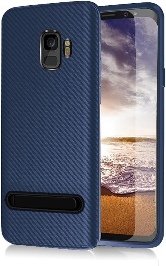 Meidom Case for S9 Silicone Ultra-Thin Protective Slim Galaxy S9 Case with Multi-Function Kickstand and Air Cushion Technology Phone Case for S9 - Blue