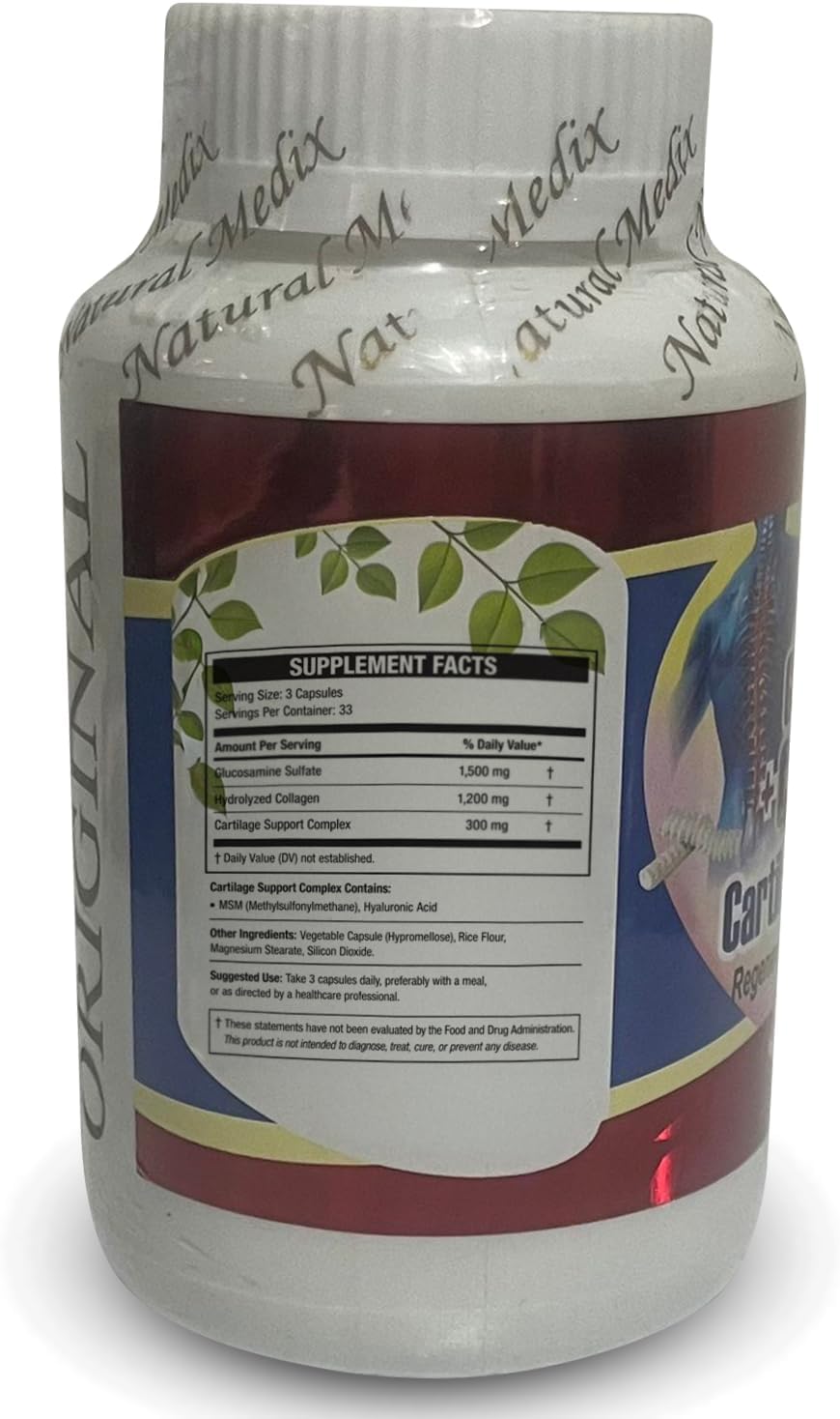 GLUCOSAMINE CHONDROITIN + HYDROLYZED Collagen + Cartilage Complex - Premium Joint Support 100% Peruvian Supplement