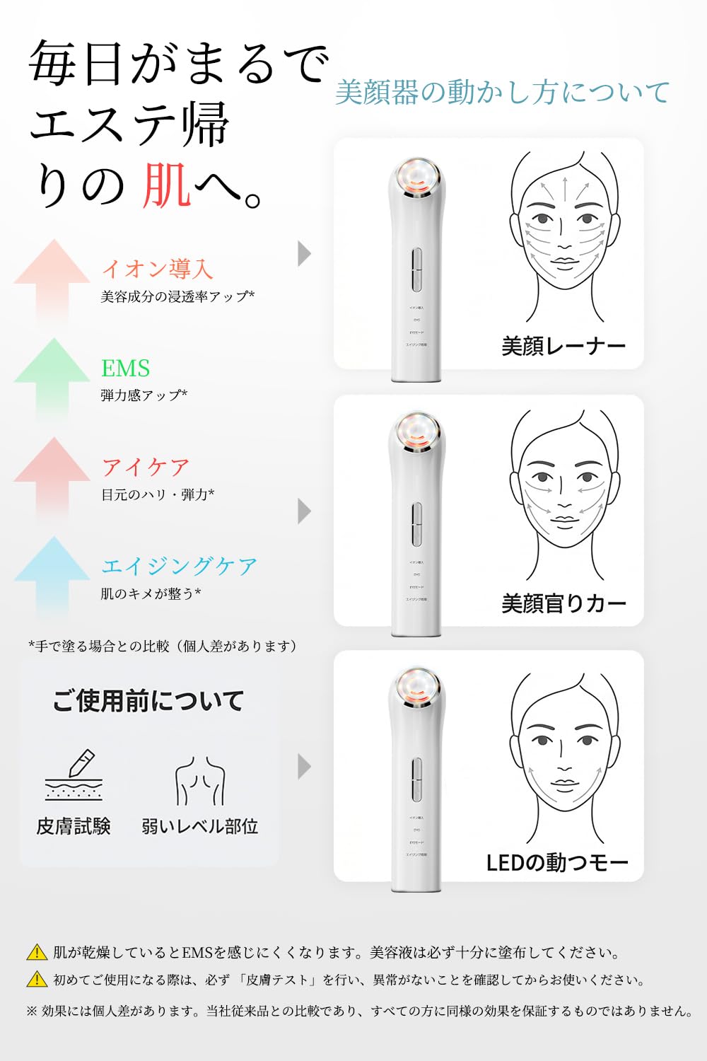 Dinggo EMS RF美顔器 4モード LED光エステ
