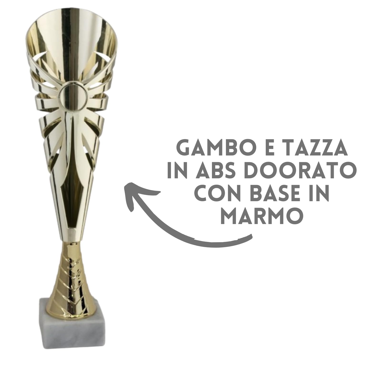 Tris Premiazioni Personalizzate 36-34 - 31 cm Coppa Trofeo con Targhetta Inclusa Trofei e Coppe Varie Misure per Sport, Calcio, Basket, Volley, Eventi Sportivi Fantacalcio 12.969