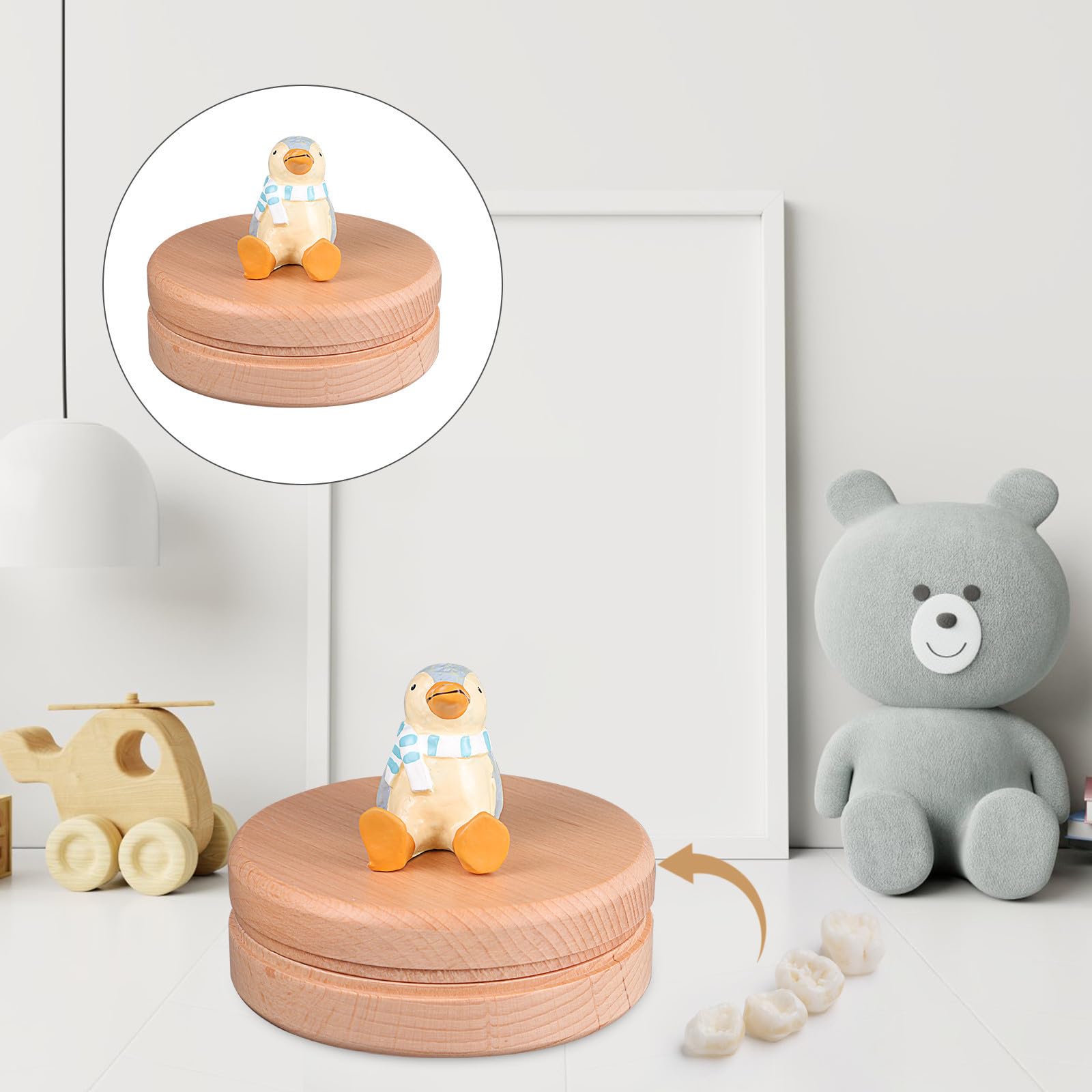 Beavorty Caja para Guardar de Madera los Dientes Leche