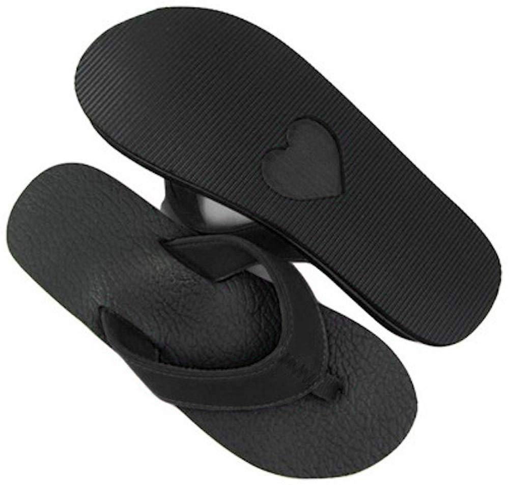 Share The Love Today"Original" Amor - Padded Yoga Mat Insole Flip Flops with Arch Support (Women's Small 5/6, Black)