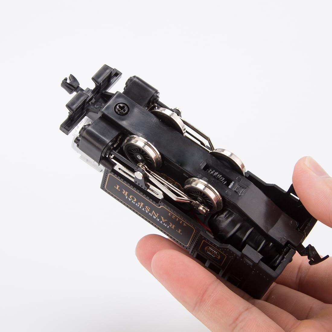 1/87 HO Scale Train Set for Adults, Railway Model 0-4-0 British Powered Steam Locomotive Train with Track Carriages, Electric Alloy Metal Vehicle, Gift Decor Ornament