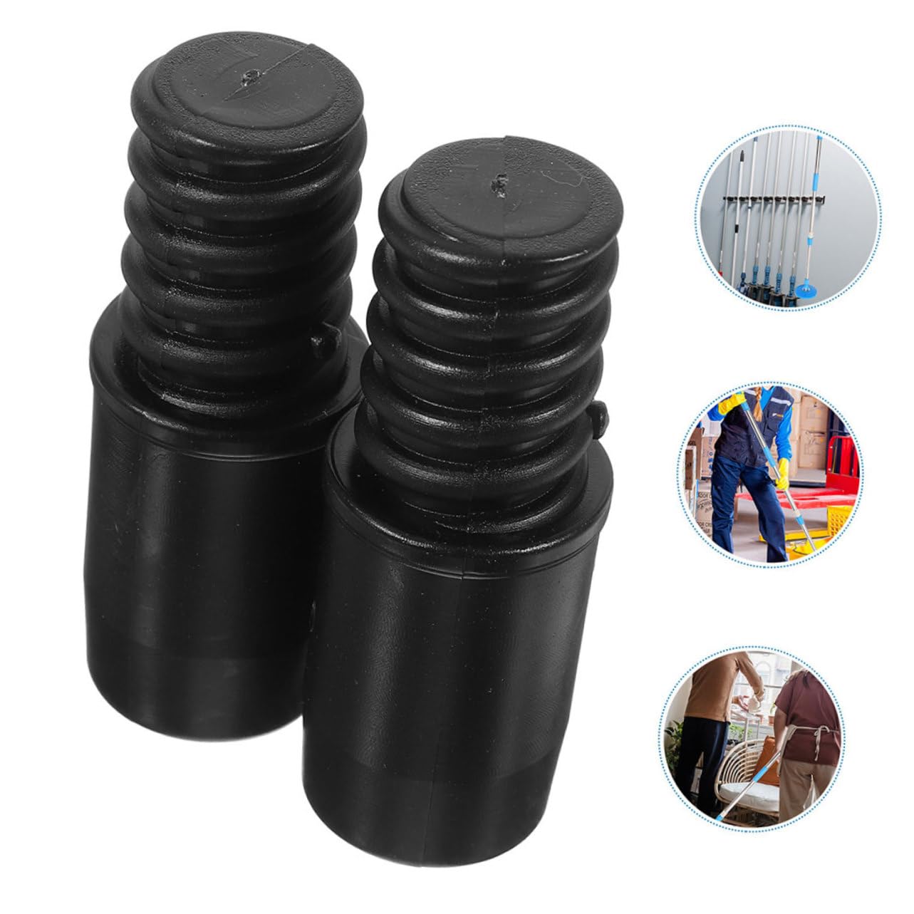 Mikinona 6 Piezas Adaptadores Roscados para Mango de Fregona y Escoba Puntas de Repuesto de Plástico Duradero para Herramientas de Limpieza Compatibles con Postes Telescópicos
