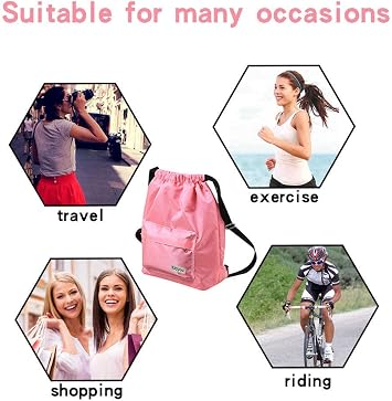 KIKIGOAL Dry Wet Separated Swimming Bag Portable Drawstring Backpack Waterproof Gym Sports Pool Beach Gear Bag