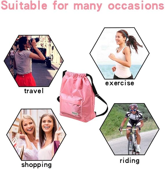 KIKIGOAL Dry Wet Separated Swimming Bag Portable Drawstring Backpack Waterproof Gym Sports Pool Beach Gear Bag